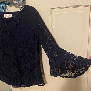Navy Lace Shirt